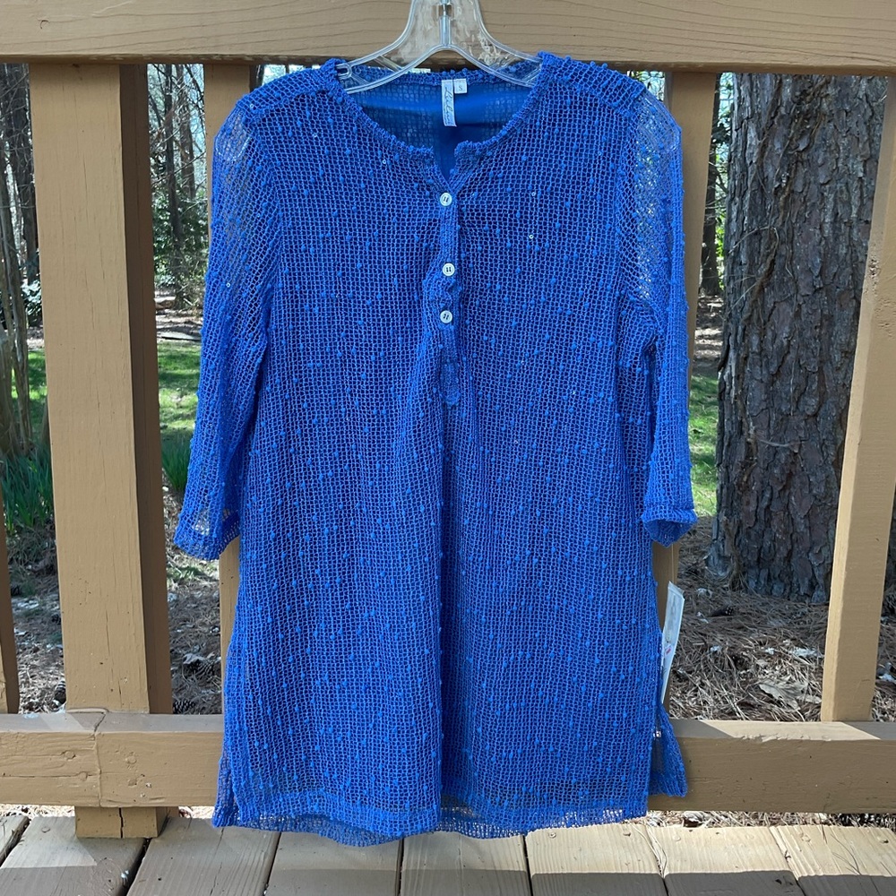 NWT Lulu B Blue Knit Tunic Top, Small (fits medium)